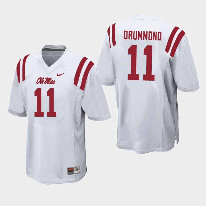 Men #11 Dontario Drummond Ole Miss Rebels College Football Jerseys Sale-White